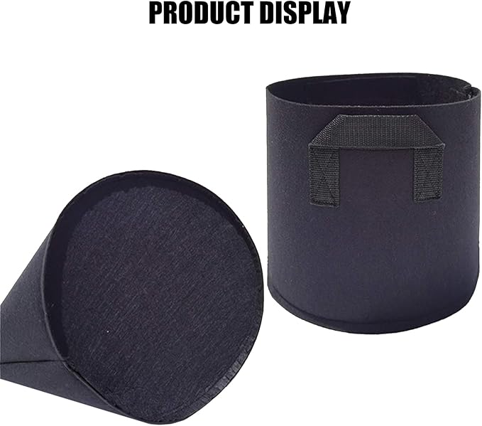 5-Pack 10 Gallon Plant Grow Bags, Heavy Duty Thickened Non-Woven Aeration Fabric Pots Container with Reinforced Handles for Gardening