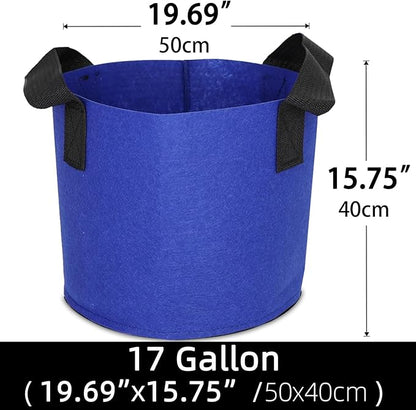 Grow Bags,Growing Pot Bags Garden Grow Bag Indoor Outdoor Fabric Aeration Plant Pot Container Flower Vegetable Pouch (Dark Blue,17Gallon)