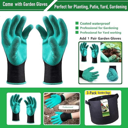 3-Pack 20 Gallon Thickened Plant Grow Bags Large (22x12 in) Heavy Duty Fabric Plant Pots Garden Bag for Tomato,Potato Planter,Flower Pots,Herbs Veggies Planting,Barrel Planter,Leaf Bag,Yard Waste Bags