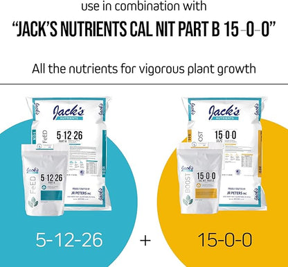 Jack's Classic Nutrients 5-12-26 Part A Water-Soluble Fertilizer for Growth of Leaves and Strong Roots in Plants Grown in Continuous Liquid Feed Programs, 2.2Lbs