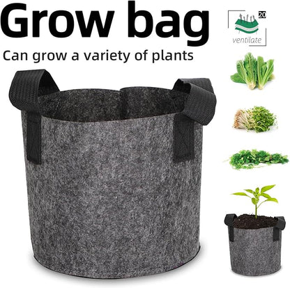Grow Bags,Growing Pot Bags Garden Grow Bag Indoor Outdoor Fabric Aeration Plant Pot Container Flower Vegetable Pouch (Dark Gray,20Gallon)