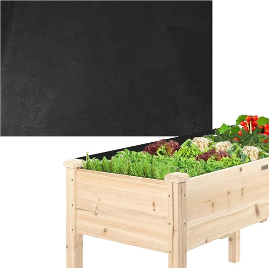 Qivine Raised Garden Bed Liner, Waterproof Raised Flower Bed Planter Liner, 5Ft x 9Ft Rectangle Grow Bags with Breathable and Reusable for Yard, Vegetables, Patios, Decking