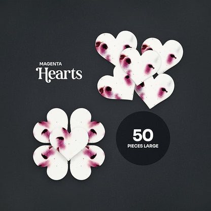 50pcs Large Magenta Heart Seed Paper – Plantable & Writable Wildflower Seed Paper, Gift for Mom This Mother’s Day, Use for Shower Favors, Weddings, Heart Party Favors or Life Events