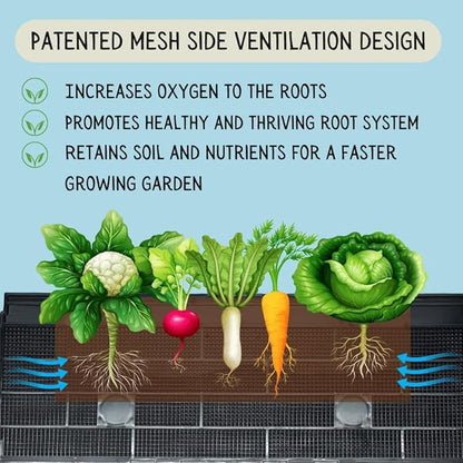 Elevated Raised Garden Bed with Legs 7" Depth Planter Box | Non-Toxic Sun Protected Material | 36" L X 24" W X 27" H for Easy Planting | Large Vegetable & Herb Backyard Patio