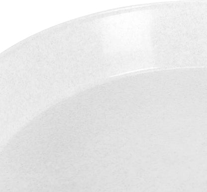 3 inch (2.5" Base) Case of 5 Plant Saucers,White Granite Colored Polypropylene,Heavy Duty Indoor/Outdoor Pan,Collects Flower Pot Drainage and Excess Water, Made in USA
