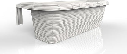 Apollo Exports International AP-30312 24" Adjustable Railing Planter, Ratan Look, White