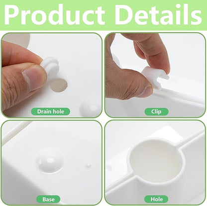 EBaokuup Umbrella Planter-Patio Table Flower Pot with Umbrella Hole-White Square Planter Pots for Indoor Outdoor Patio Table Garden Home Plants