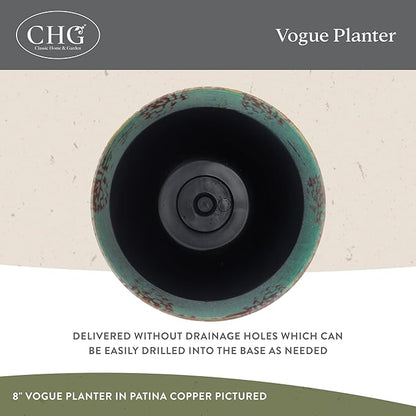Classic Home and Garden Premiere Collection Planter Vogue, 8", Patina Copper