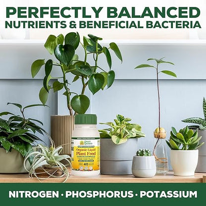 Organic Liquid Plant Food for Indoor Plants & Gardens, Natural NPK Fertilizer w/Beneficial Microbes, Rapid Results, Vegan, Best Value Super Concentrate, Smart Grower, Makes 40 Gallons (8 Fl Oz)
