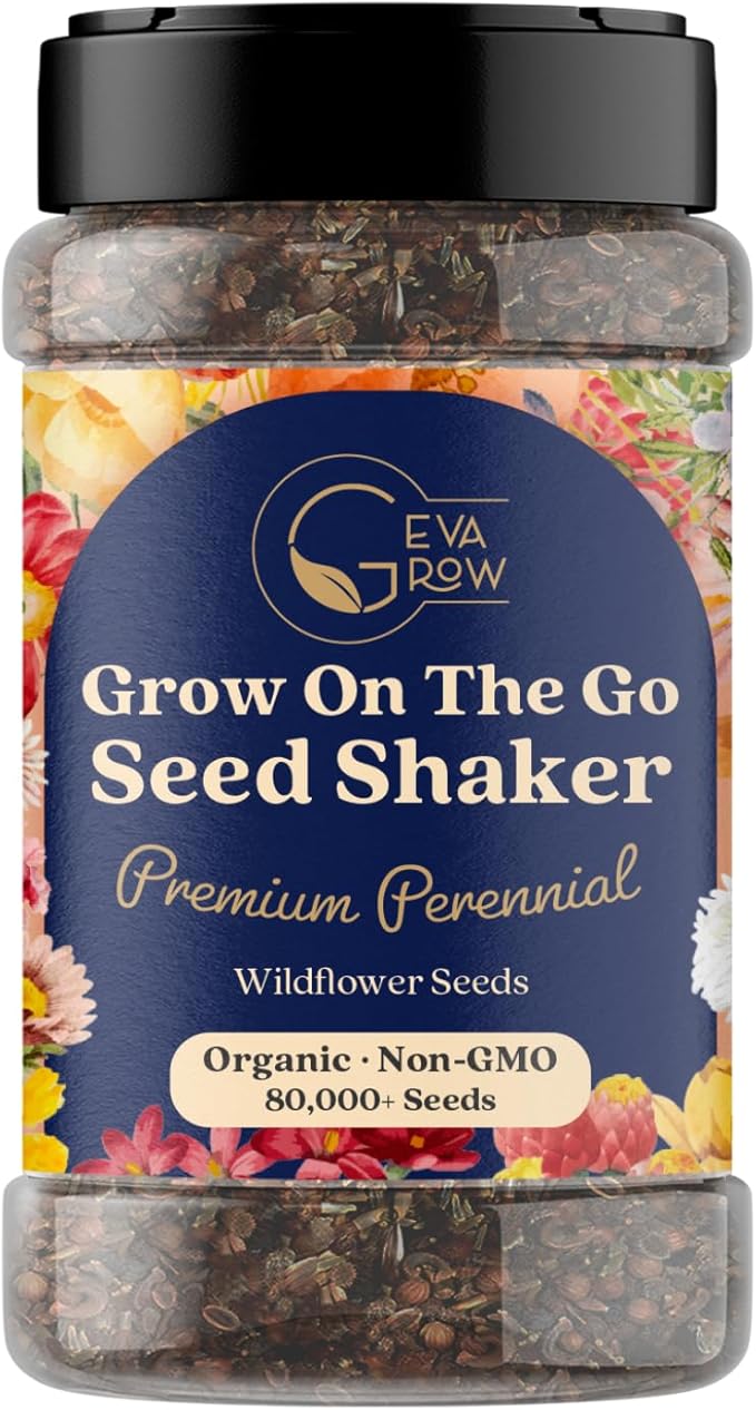 Wildflower Seed s – Perennial Flower Seeds Mix to Plant Anywhere, by Geva Grow | 12-Type Beautiful Perennial Wildflower Seeds Bulk 90,000+ Seeds, 2 Ounce, No Messy Packets