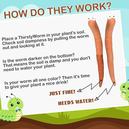 12 Pcs Water Sensor Ceramic Worm The Potting Shed Worm Water Sensor Plant Decoration Moisture Monitor Gardening Houseplant Humidity Meter Fun Gardening Gift for Your Potted Plant (6 Inch)