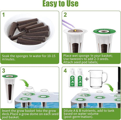 12-Pod Gourmet Basil Herb Seed Pod Kit Compatible with All Hydroponics Growing System, Universal Seed Starter Pods for Indoor Gardening