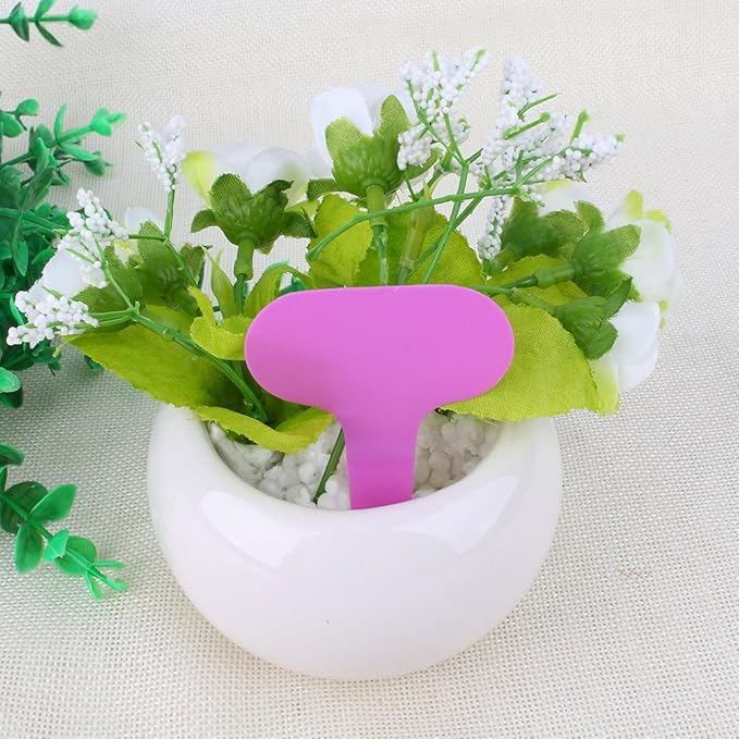 100PCS Plastic Plant Tags 2.6''*1.9''*1'' T-Type Nursery Garden Labels Markers ()
