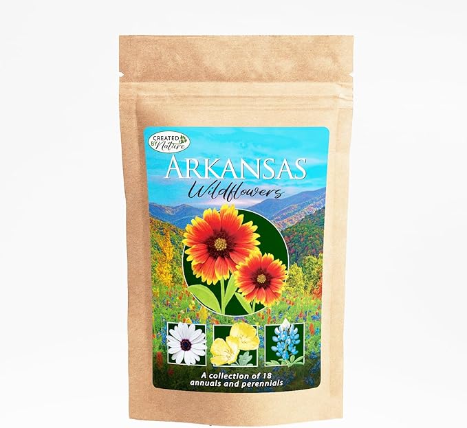 Created By Nature Arkansas Wildflower Seed Mix, 18 Flower Varieties, 35,000 Seeds