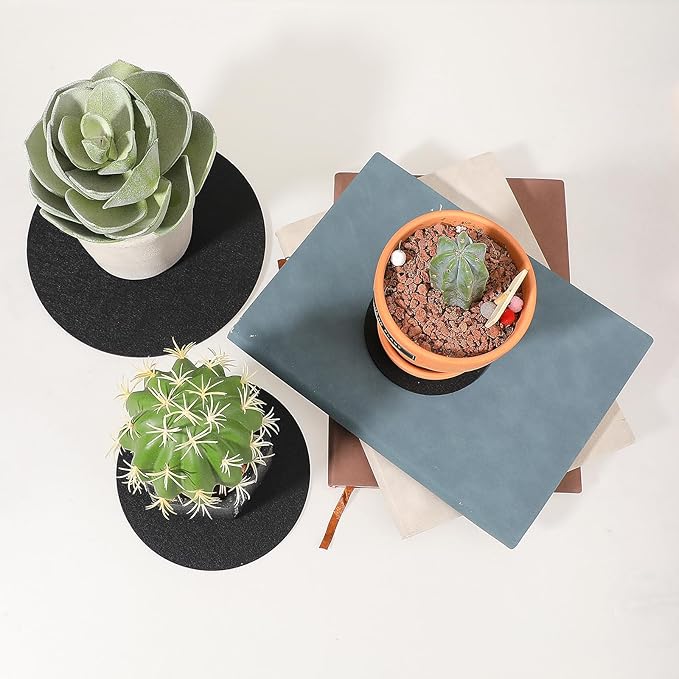 Plant Saucers for Indoors, 6PCS Round Felt Plant Mat Reversible Fabric Coaster Mat Absorbent Waterproof Plant Pot Saucers for Gardening, Indoor and Outdoor Pots, DIY Craft Supplies(4”, 6”, 8”)
