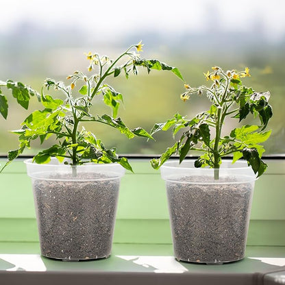 GREANER 6/7/8/9/10/12 Inch Durable Nursery Pots, 15PCS Plastic Pots for Plants, Clear Planters for Indoor Outdoor Plants