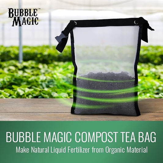 Bubble Magic Compost Tea Bag, Infuser, Strainer, Fine Mesh for 15 Gallon Brewers, Plant Nutrients Extractor, Make Natural Liquid Fertilizer from Organic Material, Small 9.5” x 13”