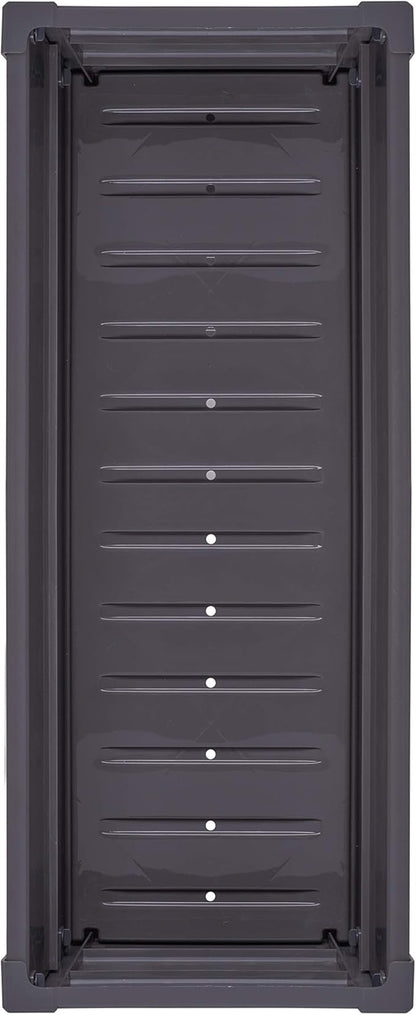NuVue Products 26021 Outdoor Elevated Garden Bed for Growing Edible Plants and Flowers, BPA-Free Woodgrain Panel Elevated Planter Box, 35.5” L x 15” W x 32” H, Dark Gray