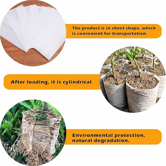 100PCS Plant Grow Bags, Non-Woven Plant Nursery Bags Fabric Seedling Pots for Garden