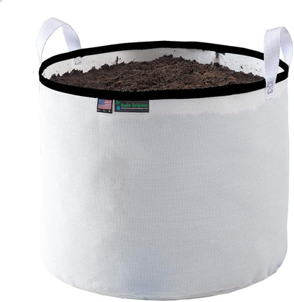 Grow Bag 15 Gallon, Planting Pots - Colorful Plant Grow Bags Pots Gardening Vegetable - Air Pruning Mesh Fabric Plant Container - (White/Black)