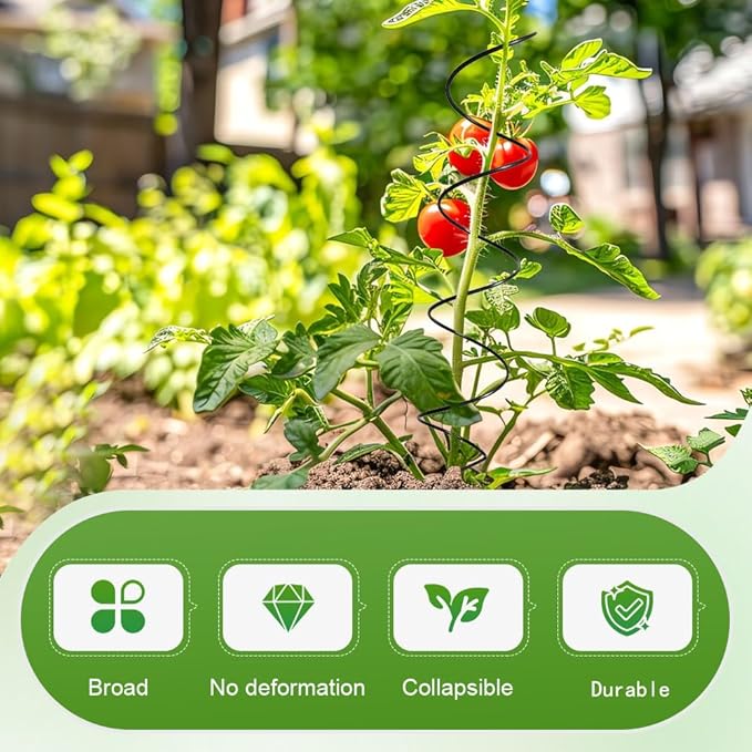 Tomato Twist Stake, 2025 Premium Tomato Stakes and Supports,Metal Plant Support Garden Stakes,Spiral Plant Support for Potted Plants Tomato,Climbing Plant Stakes Tower Plant Supports (Mix*10)