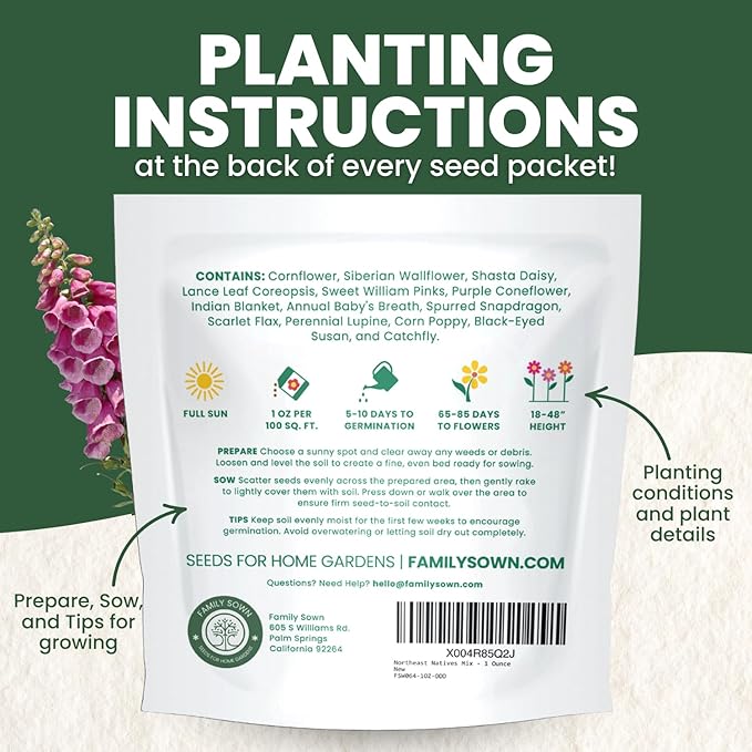 Foxglove Mixed Colors – 2,000 Seeds for Planting – 2026 Season – 1/2 Ounce Pouch