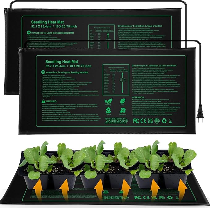 Seedling Heat mat | 2 Pack | Durable Waterproof | Heat Mats for Seed Starting,Seed Germination Heating Mat 10 x 20.75 Inch