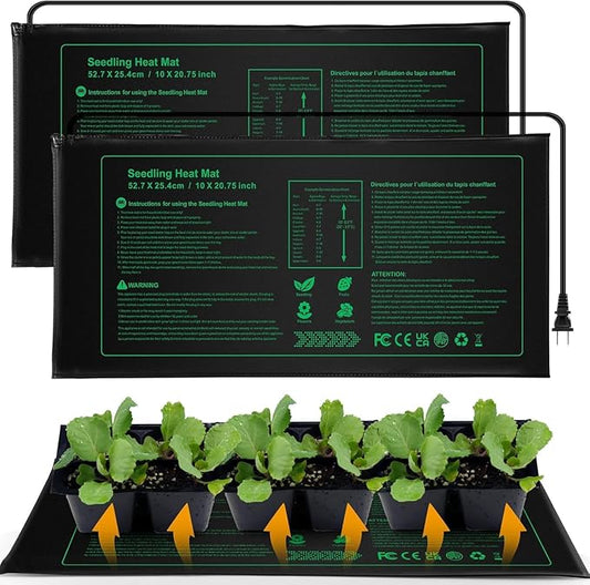 Seedling Heat mat | 2 Pack | Durable Waterproof | Heat Mats for Seed Starting,Seed Germination Heating Mat 10 x 20.75 Inch
