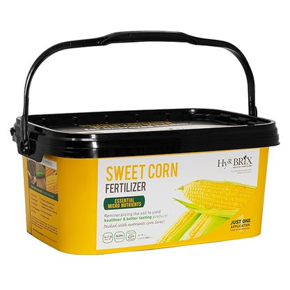 HyR BRIX Slow-Release 16-7-10 Sweet Corn Fertilizer, 5lb Bucket - Corn Food with Calcium & Sulfur - Essential Micronutrients for Big, Uniform Ears & Sweet Flavor