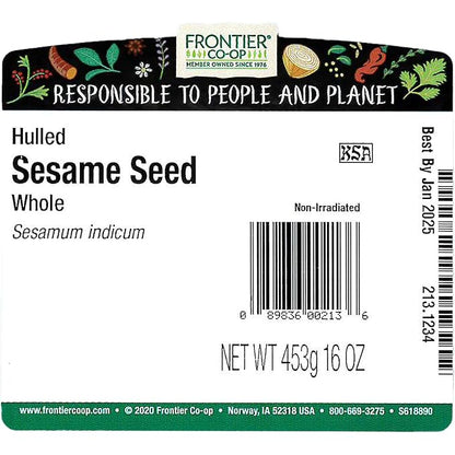 Frontier Bulk Sesame Seed Hulled Whole, 1 Pound