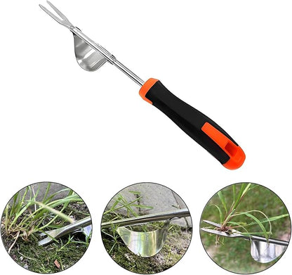 Weed Puller Tool, 3 Pack Hand Weeder Tool, Stainless Steel Dandelion Remover for Lawn Care, 4 Teeth Manual Crack Weeder for Garden, Flower Beds, Patio, L-Shaped Weeding Tool with Ergonomic Handle