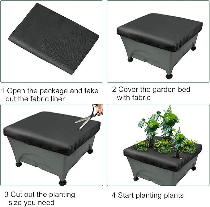 2 Pack City Pickers Replacement Mulch Cover, 20" x 24" Black Planter Box Cover with Elastic City Picker Raised Bed Cover for Garden Planters Boxes (Black)