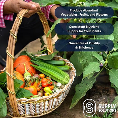 Supply Solutions 16-16-16 Complete Lawn & Garden All Purpose Granular Fertilizer - The Ultimate Plant Food for Lush Greenery & Vibrant Blooms - for All Plants, Vegetables, Fruits, and Berries - 25lbs