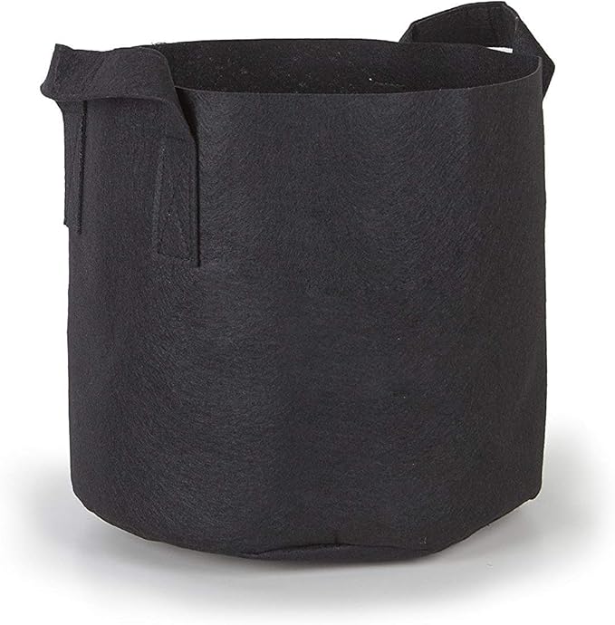 247Garden 5-Pack 10-Gallon Aeration Fabric Pot/Plant Grow Bag w/Handles (260 GSM, Black, 13H x 15D)
