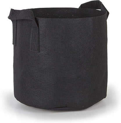 247Garden 5-Pack 10-Gallon Aeration Fabric Pot/Plant Grow Bag w/Handles (260 GSM, Black, 13H x 15D)