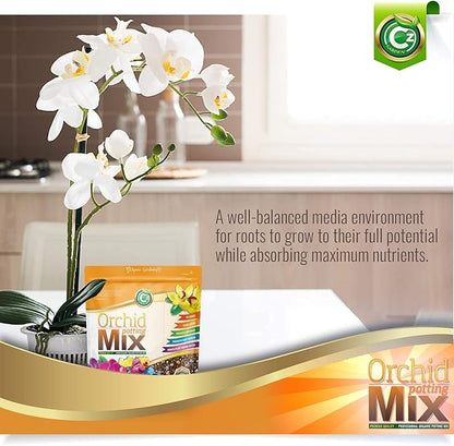 Orchid Potting Mix - Made in USA - Premium Grade Recipe for Proper Root Development - Phalaenopsis, Cattleyas, Dendrobiums, Oncidiums and More! Fir Bark, Charcoal, Coconut Husk, Clay Pebbles
