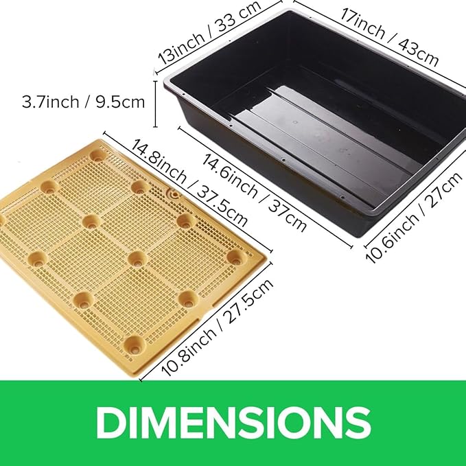 BeGrit Seed Starter Trays Durable Plant Trays 13x17inch Mesh Seedling Trays Perfect for Indoor, Outdoor, Greenhouses 5 Pack