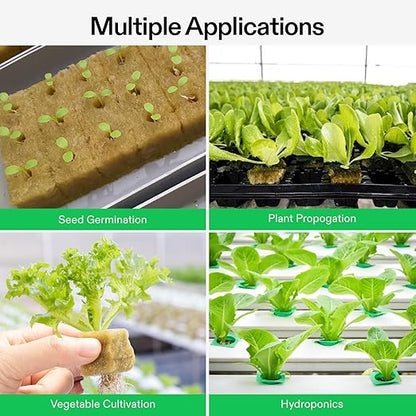 VIVOSUN 1" Rockwool Cubes, 200 Plugs Stonewool Starter Grow Cubes for Cuttings, Cloning, Plant Propagation, Seed Starting, Hydroponic Grow Media for Vigorous Plant Growth