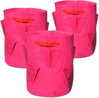 Strong Camel 11 Gallon Plant Pots Strawberry Grow Bags Garden Planter Bag for Potato Tomato Vegetables (3 Pack)