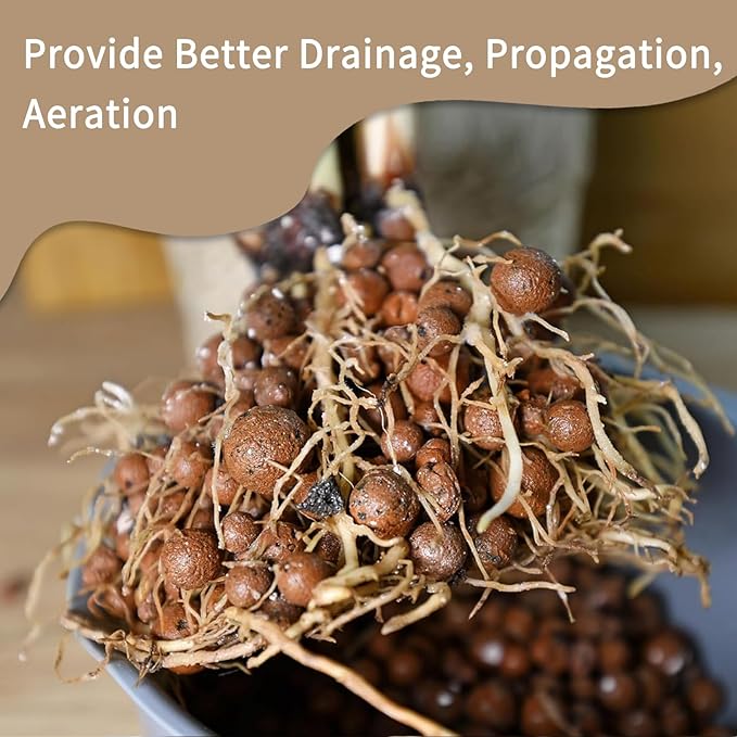 5LB Leca Clay Pebbles for Plants, Expanded Leca Balls for Indoor Plants, Orchid Potting Mix, Soil Amendment, Drainage, Easy Reusability, 4-16mm