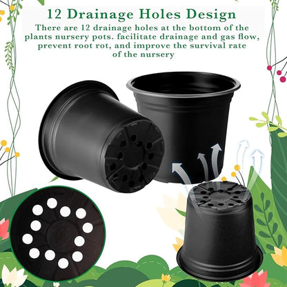 Hushee 1500 Pcs Plastic Plants Nursery Pots - Seed Starting and Seedling Planters With Drainage Holes for Indoor Outdoor Flower Transplanting