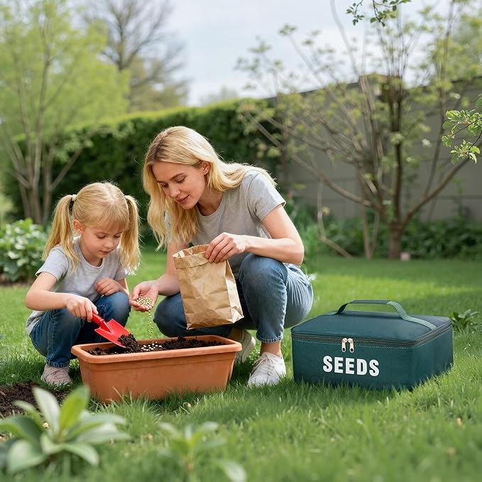 22 Slots Seed Storage Organizer Box with 30 Seed Envelopes & 84 Labels – Seed Bank Kit for Saving, Seed Packet Organizer Can Hold 160+ Seed Envelopes, Great Gift for Seed Keeper & Garden Lovers