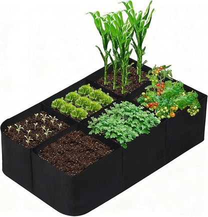 4x2 Ft Fabric Raised Garden Bed with 6 Grids - Perfect for Tomato and Potato Grow Bags, Outdoor Indoor Vegetable Garden Clearance Grow A Garden Solution