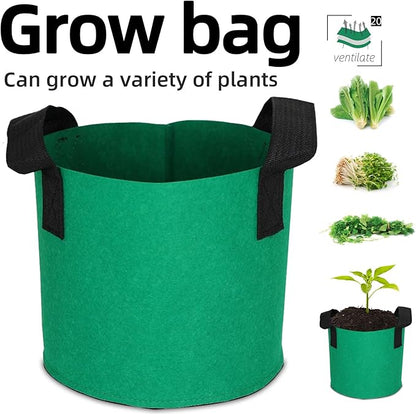 Grow Bags,Growing Pot Bags Garden Grow Bag Indoor Outdoor Fabric Aeration Plant Pot Container Flower Vegetable Pouch (Dark Green,20Gallon)