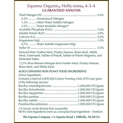 Espoma Organic Holly-Tone 4-3-4 Natural & Organic Evergreen & Azalea Plant Food; 4 lb. Bag; The Original & Best Fertilizer for All Acid Loving Plants Including Rhododendrons & Hydrangeas. Pack of 3