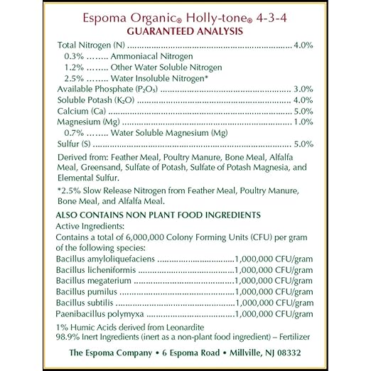 Espoma Organic Holly-Tone 4-3-4 Natural & Organic Evergreen & Azalea Plant Food; 4 lb. Bag; The Original & Best Fertilizer for All Acid Loving Plants Including Rhododendrons & Hydrangeas. Pack of 2