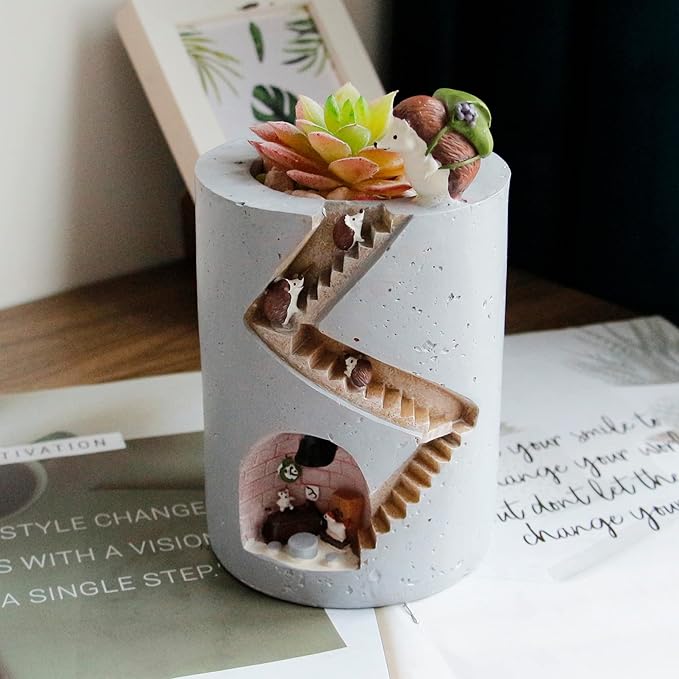 Segreto Creative Hedgehog Plants Pot Flower Pots Resin Planters Vase Home Decor for Succulents,Flower,Cactus,Gardening Decoration,Indoor