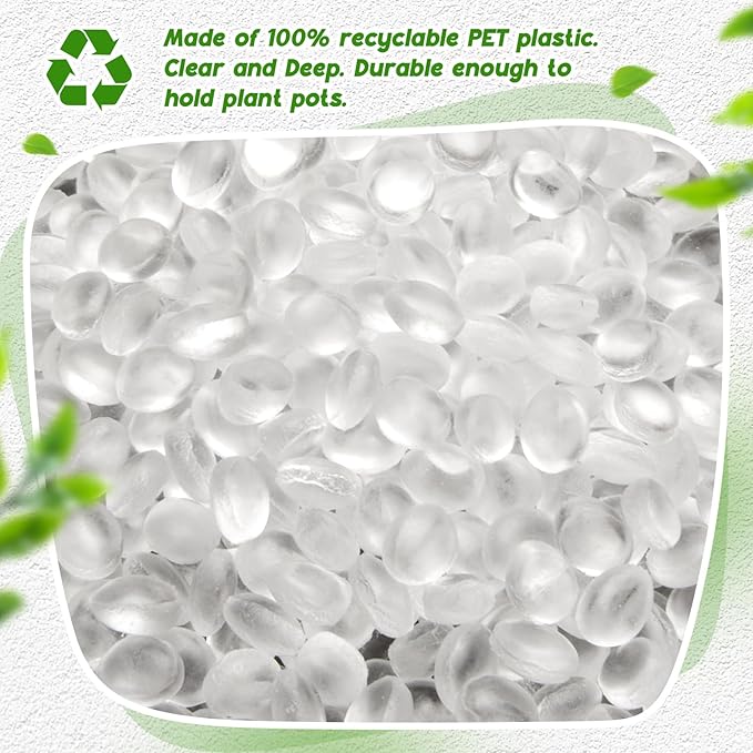 Hoolerry 15 Pcs Plastic Plant Saucer Clear Deep Drip Tray Thickened Clear Plant Saucers Trays for Pots Deep Drip Trays for Home Garden Indoor and Outdoor Potted (14 Inch)