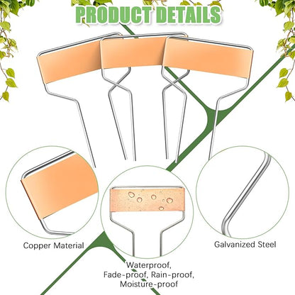 Moxweyeni 100 Pcs Metal Garden Tags Plant Labels for Garden Waterproof Plant Markers with 2 Permanent Pen Planting Nursery Tags Reusable Labels Stake for Plants (Copper,4 Inch)
