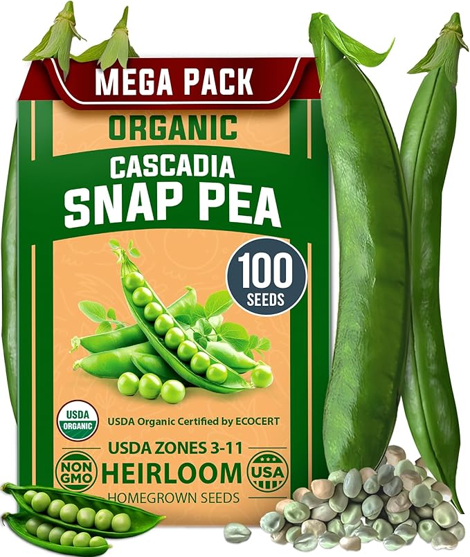 HOME GROWN Vegetable Seeds Non-GMO (Snap Pea, 1-Pack)
